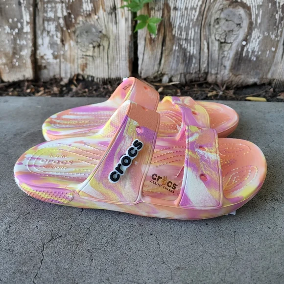 Crocs Marbeled Classic Slides M5/W7 - Picture 2 of 6